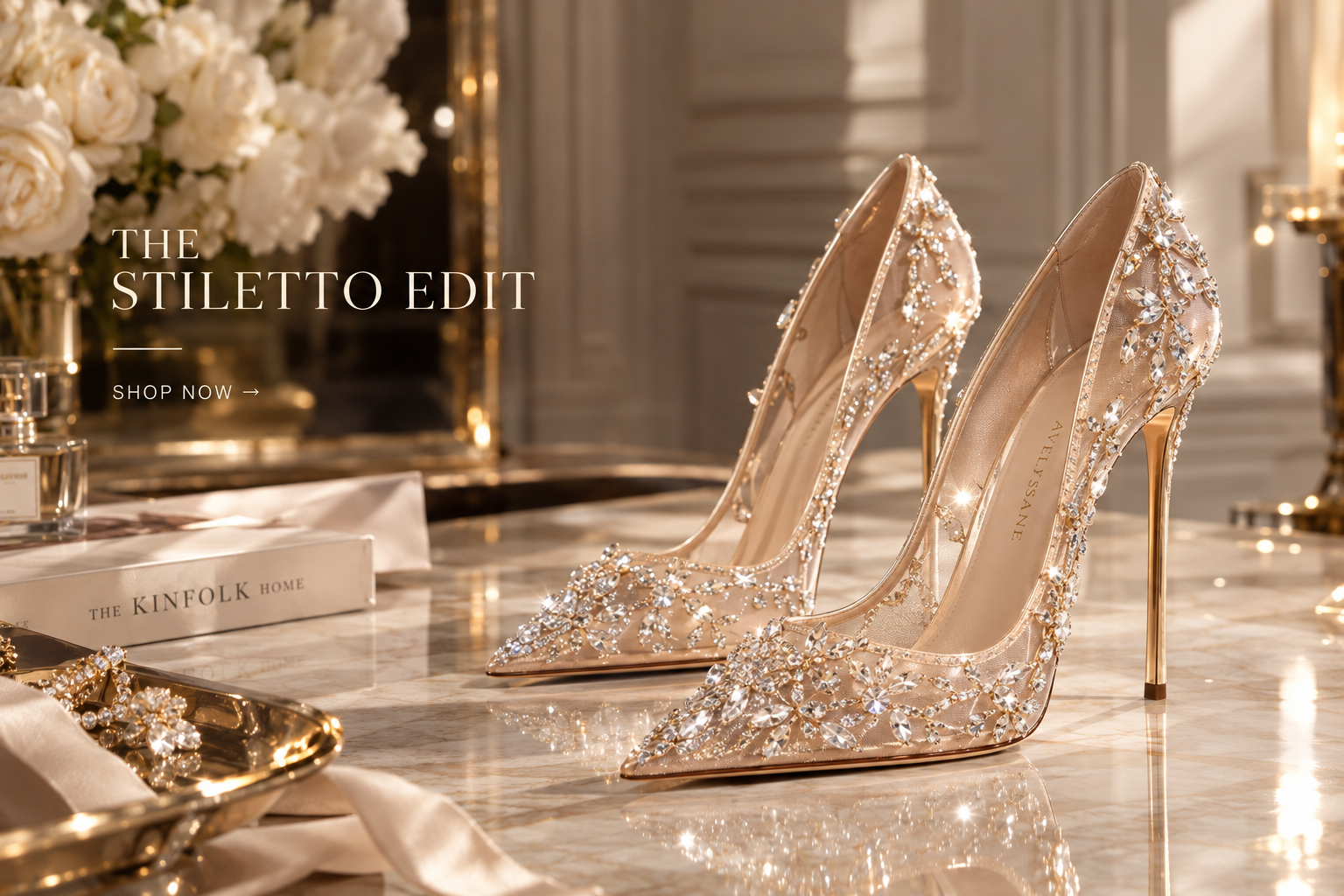 Stiletto heels — ivory cream luxury shoe